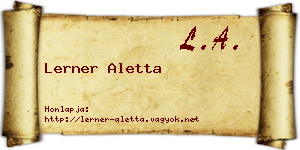 Lerner Aletta névjegykártya